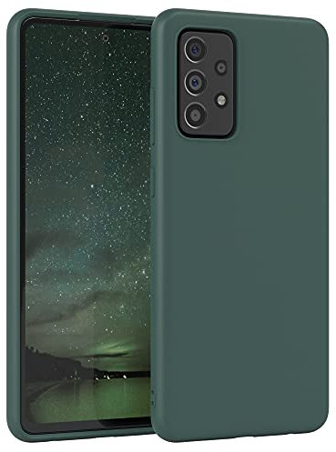EAZY CASE - Silikonhülle für Samsung Galaxy A72 / A72 5G Hülle Silikon Case Grün weich stoßfeste Handyhülle Galaxy A72 / 5G Schutzhülle mit Kameraschutz Dünn Premium Schutz Cover TPU Bumper Piniengrün