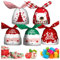 Leesgel Weihnachten Geschenkbeutel, 50 Stücke Geschenkbeutel Weihnachten, Candy Tüten Weihnachten Cookie Beutel, Geschenktüten Set, Kunststoff Gunst Taschen Geschenkverpackung Weihnachten