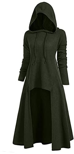 Halloween KostüM Damen Hexe Damen Kurzarm Vintage Kleider Mit Kapuze Mittelalter Kleidung Prinzessin Kleid Abendkleider Lang 80Er Jahre Kleider Halloween KostüM