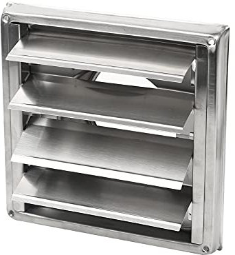Abdeckung Dunstabzug Außen, 100 mm Edelstahl Ablufthaube Lüftungsgitter, Abluftgitter Schlitz Gitter Luft Vent, mit Bewegliche Lamellen