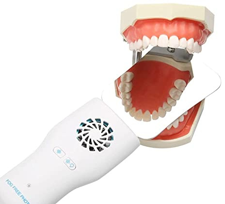 Flatware Anti-Fog Dental Photography Mirrors, Intraoral Mirrors with Handle, Dental Care Kits, LED Double-Sided Reflector