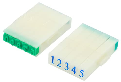 PATIKIL Set Staccabile Numero Timbro Plastica 9 Cifre Carattere per Card | Dimensione 5 Numero 0-9 Combinazione, Scrapbook Insegnamento