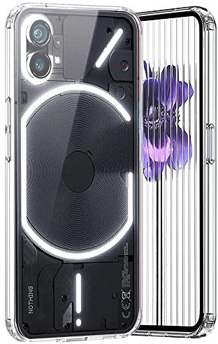 ESTH® Ultra Dünn Hybrid Hülle für Nothing Phone (1), [Militärqualität Anti-Fall Schutzhülle],Transparente Hart PC Zurück,Weiche TPU Kante, Transparent