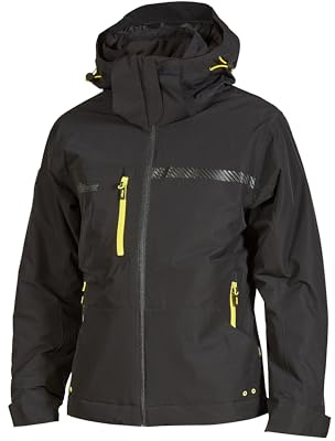U-Power WINK Jacke mit mehreren Taschen mit Graphen-Füllung, mit Kapuze, Kragen aus Microfleece, wasserabweisende Ärmelbündchen, winddicht und reflektierendes Band, BLACK CARBON, M