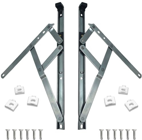 uPVC Universal Window Hinge Kit Double Glazing Friction Stay PVC 13mm 17mm Stack Non Handed Stainless Steel (8 inch)