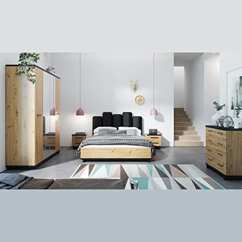Design Möbel Schlafzimmer Möbel Schlafzimmer Komplett Kontinentales Bett Doppel Boxspringbett Kleiderschrank Schrank Schlafzimmer Kommode Schlafzimmer Sideboard Regal Inez Set 2