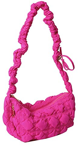 LYEAA Mode Plissee Wolke Nylon Tote Taschen Frauen Damen Handtaschen Casual Verstellbare Riemen Messenger Taschen, rosarot, 34 * 20 * 12cm/13.39 * 7.87 * 4.72inch