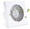 Izrielar Ventilateur de salle de bain 100 mm - Ventilateur de salle de bain pour une ventilation efficace - Fonctionnement silencieux - Pour cuisine, salle de bain, cave, blanc
