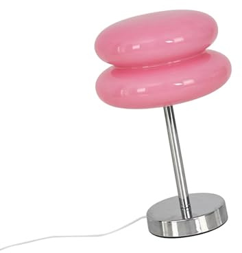 predolo Kristall Nachttischleuchte, Eierkuchenlicht, Stilvolle Beleuchtung für Schlafzimmer, ROSA
