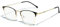 KANASTAL Gold Blue Light Glasses Mens Metallic Half Frame Blue Light Blocking Glasses Womens Metal bluelight Anti Glare Screen TV Computer Gaming - Gold Frame Clear Lens