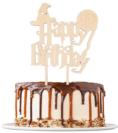 ALEGRE® Magier Happy Birthday Tortendeko Hölz, Wizard Cupcake Topper Deko, Cake Topper Geburtstag Mädchen Junge, Wizard Kuchen Deko für Kindergeburtstag Deko, Magic Theme Geburtstag Party Supplies