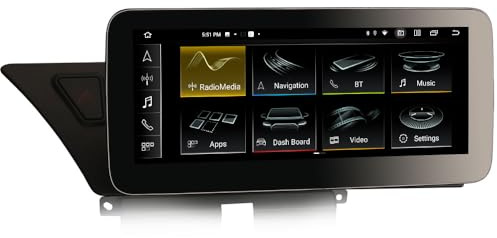 10.25 Zoll Android 14 Qualcomm 8 Kern 4GB 64GB Autoradio für Audi A4 A5 B8 S4 S5 RS4 RS5 Radio mit Navi Carplay Android Auto GPS Navigation SWC MMI WiFi DSP DAB+ Bluetooth 4G LTE Touchscreen