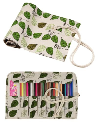UYRVAPE 18 ranuras Bolsa para pinceles de pintura, enrollable, pinceles, bolígrafo, estuche almacenamiento acuarela, aceite, bolsa portátil, sin cepillos