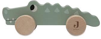 Jollein Holzspielzeug - Krokodil auf Rädern - Ab 6 Monaten - 100% FSC Zertifiziert