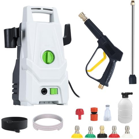 Idropulitrice elettrica - 3600 PSI Max 2,1 GPM idropulitrice con tubo da 23 piedi, serbatoio di sapone, idropulitrice, pulizia auto elettrica per giardino, terrazza, cortile