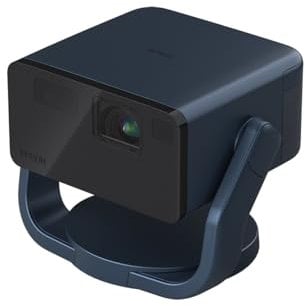 Epson EpiqVision EF-22N tragbarer Mini-Laserprojektor, Full-HD 1.080, 3LCD, 1.000 Lumen, bis zu 150-Zoll-Projektionsfläche, Bluetooth-Lautsprecher, Chromecast, Google TV, Standfuß, blau