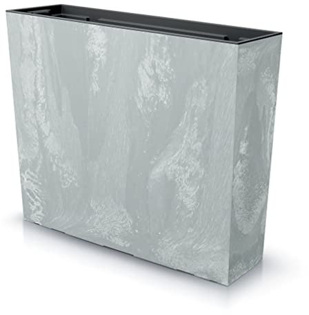 Tymar Blumenkasten Blumenkübel hoch Pflanzkasten Outdoor Blumentopf sichtschutz länglich pflanzgefäße für draussen rechteckig (Beton; 58x18x50cm)