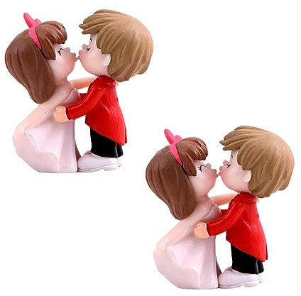BESTonZON Kuss Puppen Figuren Miniatur Landschaft Ornamente Stilvolle für Home