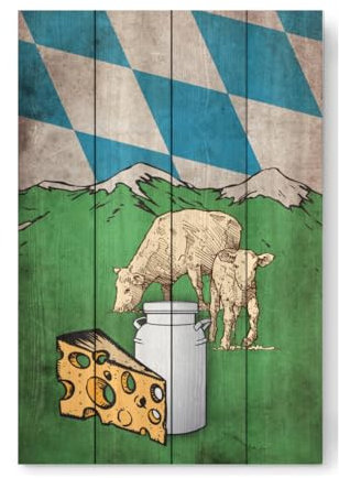 artboxONE Holzbild 45x30 cm Reise Bayern Milch von Künstler sommersbilder