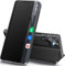 Qissy Handyhülle für Samsung Galaxy S25 Ultra 5G Hülle Klappbar, Leder PC Stoßfest Dünn Spiegel Clear View Flip Case S25 Ultra Cover mit Ständer, für Samsung S25 Ultra Hülle (Schwarz)