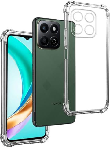 REY Funda Anti-Shock Gel Transparente para Honor 200 Smart - X7C 4G/5G - 60 Plus 5G, Ultra Fina 0,33mm, Esquinas Reforzadas, Silicona TPU de Alta Resistencia y Flexibilidad