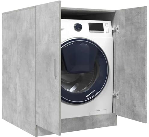Générique Meuble pour Machine à Laver Gris béton 70,5x71,5x91,5 cm, Accessoires pour appareils de blanchisserie, Accessoires pour Lave-Linge & sèche-Linge, Gris béton, 28.9 KG, 856639
