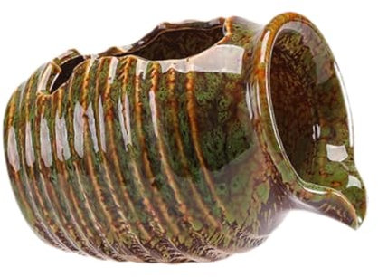 F Fityle Zirkulierende Wasser Ton Topf Hydrokultur Vase Brunnen Skulptur Landschaft Glas Dekorative Desktop Wasser Brunnen Glas, GrÜn