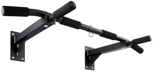 LUXTRI Barra per trazioni per il montaggio a parete con portata fino a 200 kg, sbarra da allenamento in acciaio con maniglie imbottite, attrezzo fitness per l'allenamento a casa