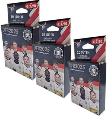 Panini 125 Jahre DFB Fussball Sticker - 3x Eco Blister Groß