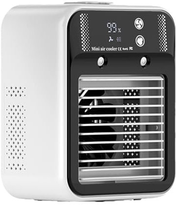 Portable Min-i Air Conditioner | 3 In1 Evaporative Small Ice Fan | Personal Cooler Fan with Large Capacity Water Tank | Quiet Desk Ac Unit Ice Fan For Bedroom, Car, Office, Camping