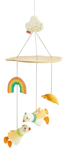 HABA Mobile Gans – Baby-Mobile aus Holz & Stoff, Montessori Mobile zur Sinneswahrnehmung ab 0 Monate, Geschenk zur Geburt & Babyzimmer Deko für Kinderbett & Wickeltisch