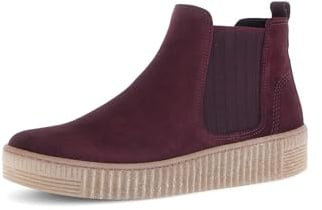 Gabor Bootie 73.731.35, Velourleder (Micro), Mulberry - dunkelrot/lila (EL. Wave), Best Fitting, Wechselfußbett Rot Gr. 39