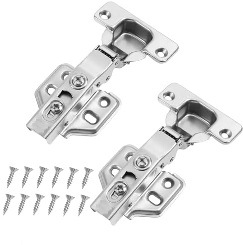 Oderra Cerniere Scomparsa 105° 2 Pezzi Argento | Chiusura Automatica Con Ammortizzatore Idraulico. Ideale Per Ante Cucina, Mobili E Armadi. Facile Installazione