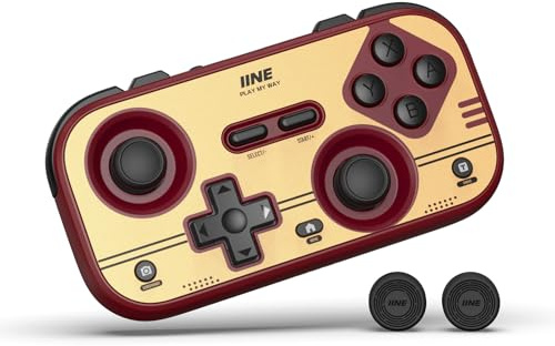 IINE Retro Pocket Game Controller mit Hall-Effekt Joysticks, kompatibel mit Switch 1 & 2, Wireless Gamepad für Steam Deck, PC, Android & iOS, anpassbares D-Pad, Vibration & Bewegungssteuerung