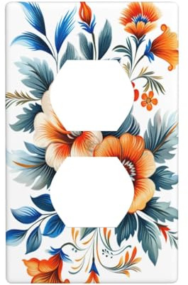 Daisy Carnation Larkspur Outlet Cover Light Switch Cover Decorative 1 Gang Wall Plate for Kitchen Room Bathroom Size 7x11.4cm
