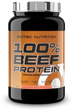 Scitec Nutrition 100% Beef Protein - Hydrolysierte Peptid-Formel | 100 % Eiweiß aus Rindfleisch - mit Aminosäuren - Laktosefrei, Zuckerfrei, Glutenfrei 900 g, Zimtschnecke