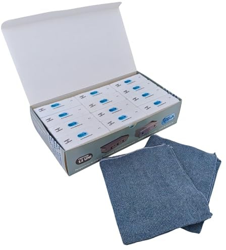 Kit de 12 Piedras Pómez de Alta Densidad Ressol y 2 Bayetas Punto Azul para Grasa y Óxido - Limpiador Profesional Multiusos para Planchas, Barbacoas, Vitrocerámicas y Sartenes sin Rayar