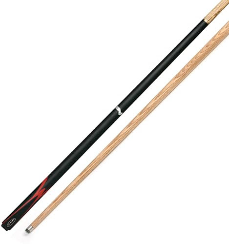Riley Unisex-Adult Moderno 2 Piece Ash Cue-145cm with 9.5mm Tip Snooker English Pool Cue, Black Butt/Natural Wood Shaft, 57 (145cm)