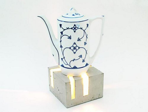 Betonware Stövchen aus Beton, Grau (Teelichthalter)