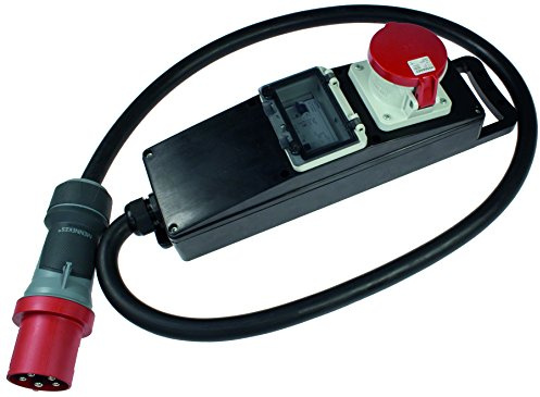 as - Schwabe Vollgummi Steckdosenleiste CEE 2 m H07RN-F 5G16-1 x CEE Steckdosen 400 V 63 A 5-polig - FI Baustromverteiler - Stromstation Baustelleneinsatz - Außenbereich - Made in Germany, 60814