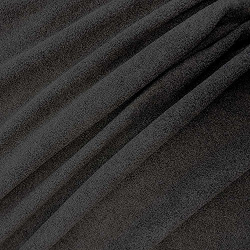 Stoff Meterware Fleece Polar - Fleece anthrazit dunkelgrau weich kuschelig Kleiderstoff