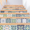 Selbstklebende Aufkleber Treppe Fliesen | Aufkleber Kontremarch Zementfliesen - Aufkleber Konterbogen Fliesen | Treppe Zementfliesen selbstklebend - Azulejos - 15 x 105 cm - 6 Streifen