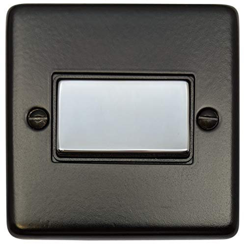 G&H CFB369-PC Standard Plate Matt Black 1 Gang Triple Pole 10A Fan Isolator Switch