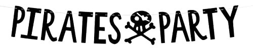 Girlande Piraten Party 14x100cm Banner Papiergirlande Kindergeburtstag Geburtstag Partydeko schwarz