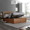 Oak Ottoman Storage Bed, Happy Beds Malmo Wood Modern Bed - 4ft6 Double (135 x 190 cm) Frame Only
