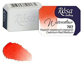Professional Watercolour Paint, 2,5ml Half Pan, Gallery (Cadmium Red Medium)