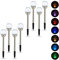 8 x Gartenleuchte Glaskugel, wasserdichte LED Solarleuchten Bruchglas Optik, Farbwechsel, Erdspieß, Wegeleuchte, silber