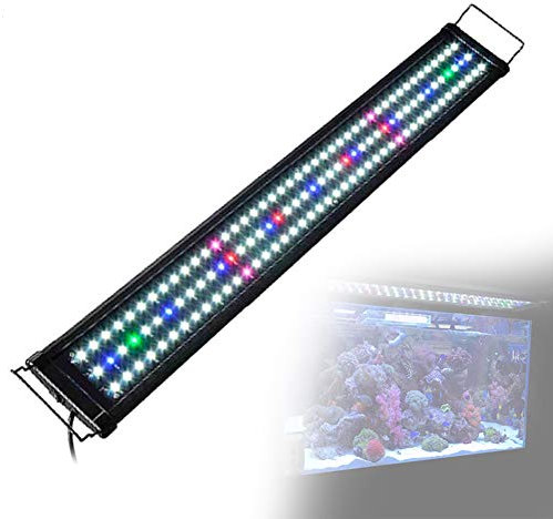 NANANA Pantalla Luz LED Acuario Lámpara de Iluminación para Acuarios Plantados Lampara LED para Peceras(Luz de Luna, Simulación de Luz Diurna, para Plantas de Agua Dulce y Salada),40cm