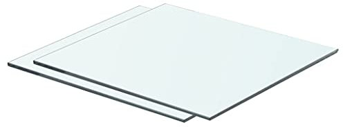 vidaXL 2X Regalboden Glas Glasboden Glasscheibe Glasplatte Regalbrett Ersatz Platte Glasscheibe für Glasregal Klarglas Transparent 40x30cm