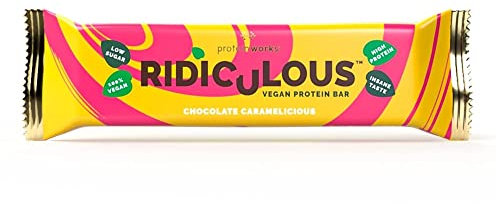 Protein Works - Ridiculous Vegan Protein Bar , Award Winning , 100% Plant Based & Palm Oil Free , High Protein , Chocolate Caramelicious , 1 Bar